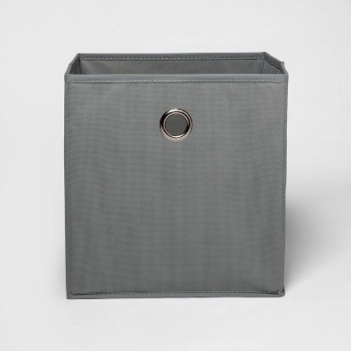 11" Fabric Cube Storage Bin - Room Essentials™, Color: Gray