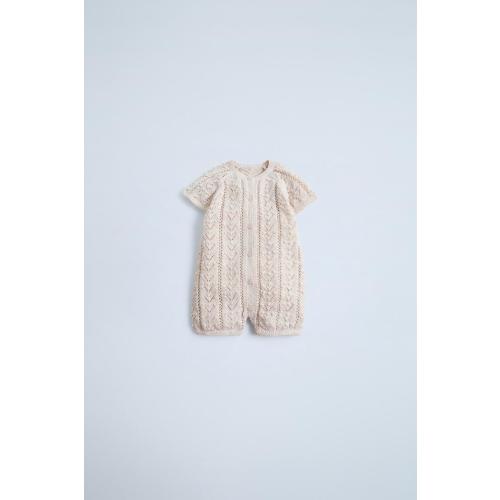 SHORT KNIT JUMPSUIT - Light beige | ZARA United States
