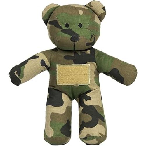 Tactical Baby Gear Tactical Teddy – 13” Plush Bear with Hook-and-Loop Patch Panel & Carabiner Loop, Fun Gift for Kids, Military Families & Dads