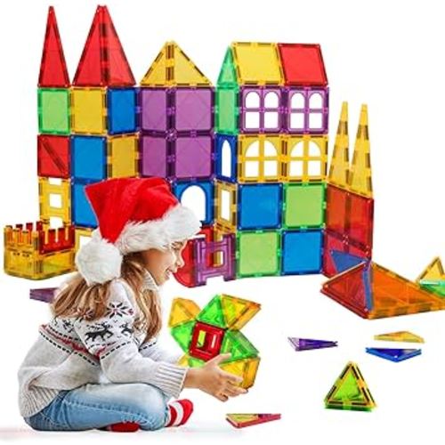 Magnetic Blocks - Magnetic Toys for Toddlers Kids Magnetic Building Blocks Preschool Magnet Set Magnetic Stem Toys 70 Pieces