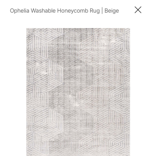 5x8 Rug Options— Target Plaid Rug - Threshold™ OR RugsUSA Ophelia Washable Honeycomb gray rug OR Walmart Geometric brown rug