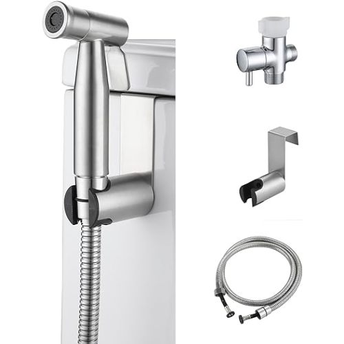 Handheld Sprayer Kit with Adjustable Jet Spray for Toilet Handheld Bidet Cloth Diaper Sprayer Set Muslim Shower Toilet Sprayer - Easy to Install…