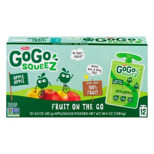 Gogo Squeez Applesauce And Fruit Puree, Apple Apple - 3.2oz/12ct