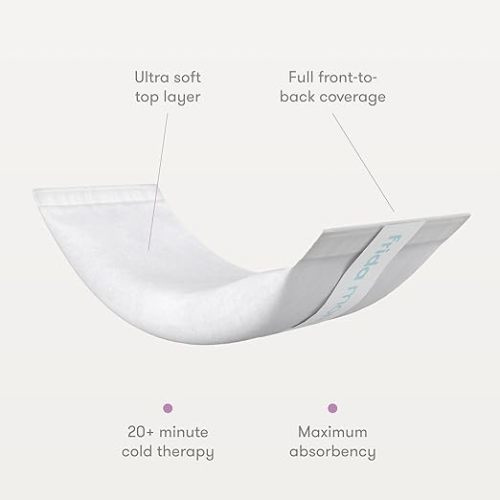 Frida Mom 2-in-1 Postpartum Pads, Absorbent Perineal Ice Maxi Pads, Instant Cold Therapy Packs and Maternity Pad in One - 8 Count (Pack of 1) - Instant Ice Maxi Pads 8ct