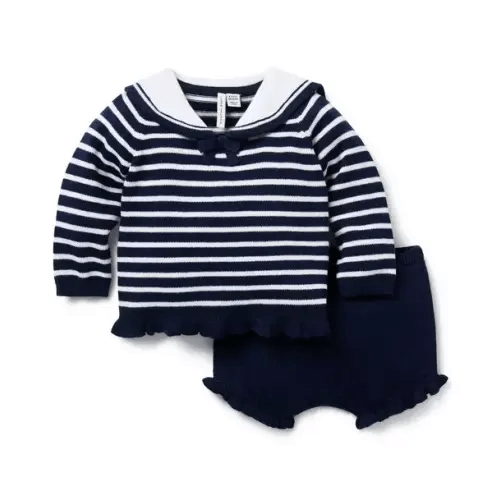 Newborn Merchant Marine Stripe Baby Sailor Striped Matching Set by Janie and Jack