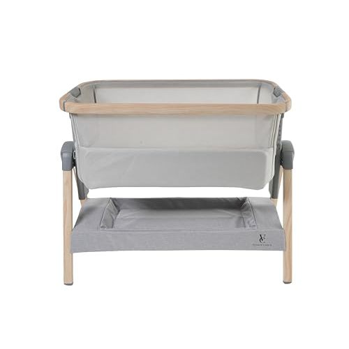 Venice Child California Dreaming Bedside Crib Bassinet w/Travel Case, Bamboo Bassinet Sheet, Removable Bamboo Compressed Cotton Mattress, Height Adjustable, Easy Clean - Grey