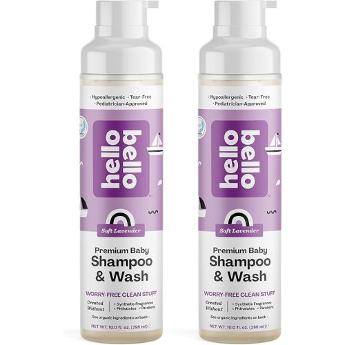 Hello Bello Extra Gentle Shampoo & Body Wash I Tear Free, Hypoallergenic and Pediatrician Tested Plant Based Formula for Babies and Kids I Lavender Scent I 20 FL Oz (2 Packs of 10oz)