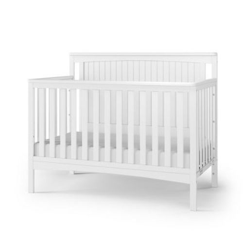Child Craft Scout 4-in-1 Convertible Crib, Converts to Day Bed, Toddler Bed and Full Size Bed, 3 Mattress Positions, Baby Safe Finish (Matte White)