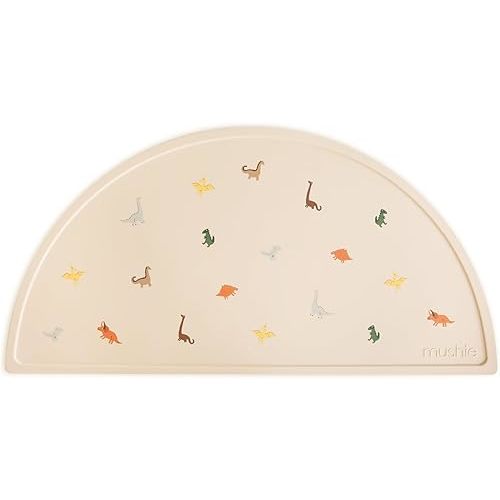 mushie Silicone Placemat for Kids | BPA-Free Non-Slip Design (Dinosaurs)