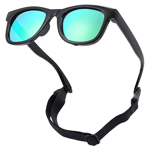 COASION Bendable Flexible Polarized Newborn Baby Sunglasses with Strap for Infant Boys Girls Age 0-12 Months CA8042