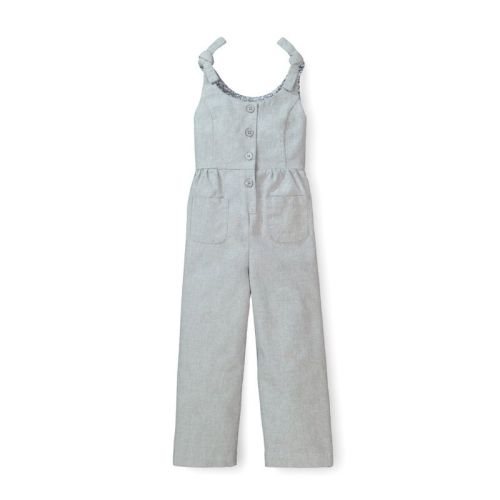 Hope & Henry Girls' Knot Tie Button Front Jumpsuit, Infant
