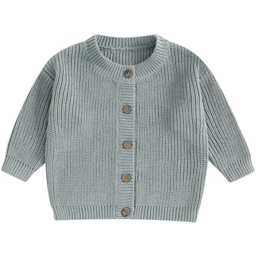 Newborn Toddler Baby Boy Girl Knit Cardigan Sweater Button Up Sweatshirt Jacket Fall Winter Clothes Vintage Outfit
