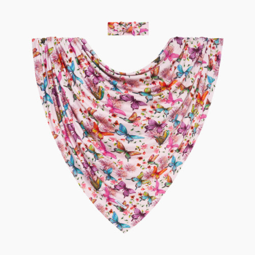 Posh Peanut Swaddle Headband Set - Watercolor Butterfly