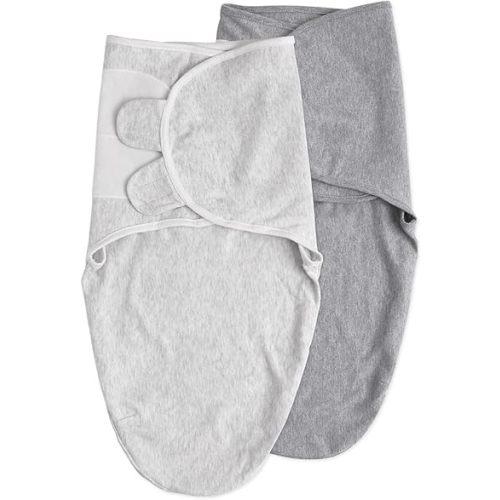 Soarwg Kids Baby Swaddle, Organic Baby Swaddles 0-3 Months, Swaddle Blanket, Swaddle Sack, Adjustable Newborn Infant Swaddle for Boy, Standard 100 by Oeko-TEX, Gray 2 Pack Small