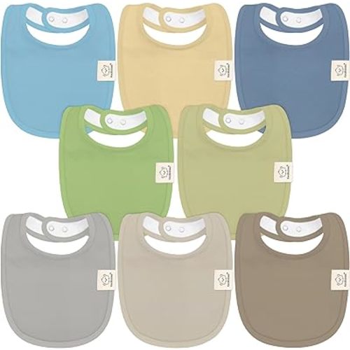8-Pack Organic Baby Bibs for Boys, Girls - Soft Cotton Drooling and Teething Baby Bibs, Baby Girl Bibs, Baby Boy Bibs, Baby Drool Bibs for Baby Girl, Boy, Newborn Infant Bibs(Icelandic)
