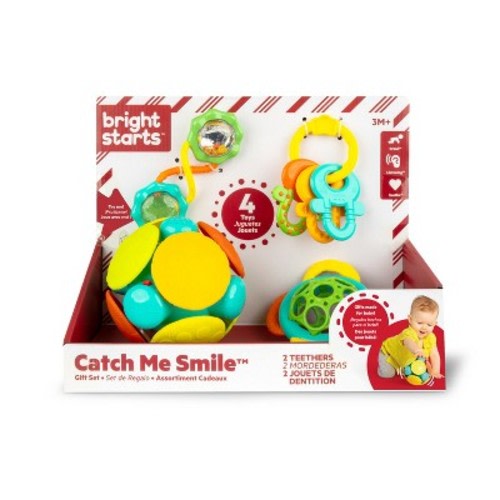 Oball Catch Me Smile Teethers Baby Toy Gift Set - 4pc: Creative Thinking, Multiple Activities, Multiple Textures