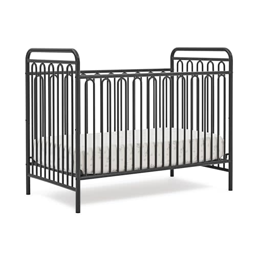 Delta Children Darcy 4-in-1 Metal Convertible Crib, Charcoal Grey