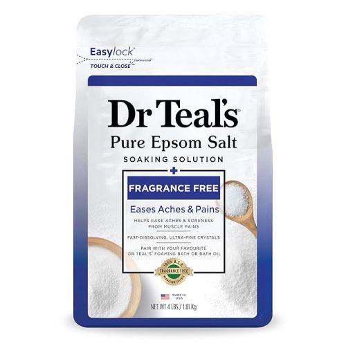 Dr Teal's Epsom Salt Magnesium Soak, Fragrance-Free, 4 lbs