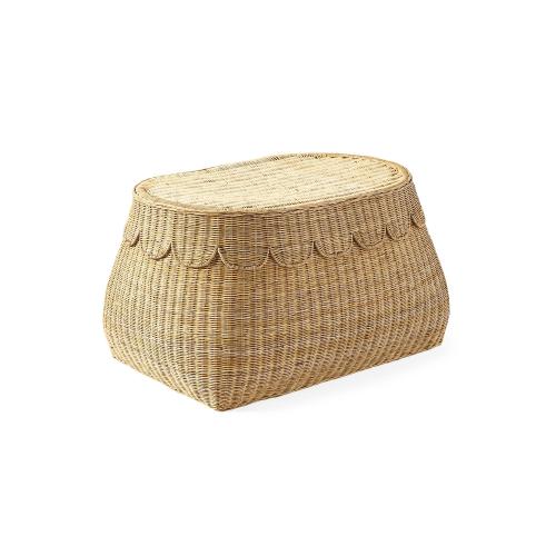 Scallop Rattan Basket | Serena and Lily