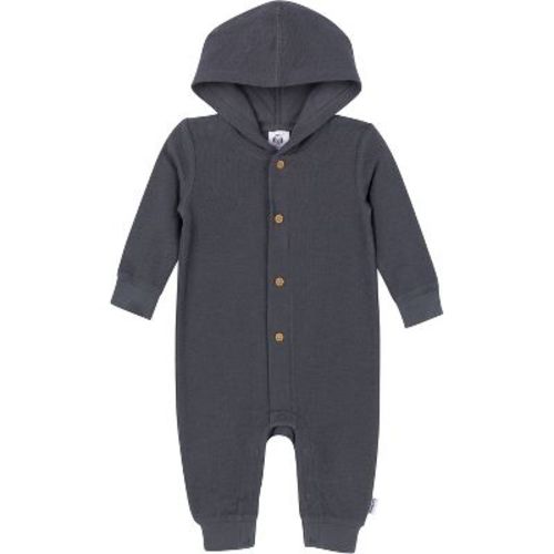 Gerber Baby Boys' Or Girls' Hooded Romper, Charcoal , 6-9 Months