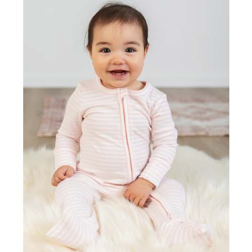 Babies' Rib Stripe Long Sleeve Growsuit
