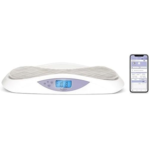 Hubble Grow Smart Baby Scale – Track Baby’s Growth, Food Intake, & Development with Accurate 4-Sensor Technology, Large LCD Display, Soft Pad, and HubbleClub App Integration