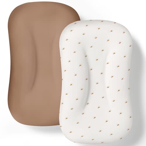 Cpzzkq Baby Lounger Cover 2 Pack - Silky Soft and Breathable Infant Lounger Cover, Newborn Lounger Slipcover for Baby Boys Girls, Fits Cpzzkq & Most Loungers, Cover Only, Brown