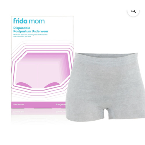 Amazon.com: Frida Mom Women's Postpartum Underwear, Disposable Boyshort Underwear, Seamless with Stretchy Support, Postpartum Essentials, Size Regular (Waist 28"-42" Stretched), 8 Count, Grey : Clothing, Shoes & Jewelry