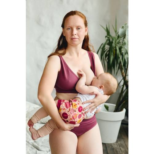 Merino wool / Cotton Bra for sensitive skin. Burgundy. Hypoallergenic Comfortable Breathable Bralette. Nursing bra
