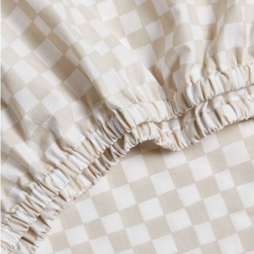 Venice Natural Taupe Organic Cotton Baby Crib Fitted Sheet by Leanne Ford