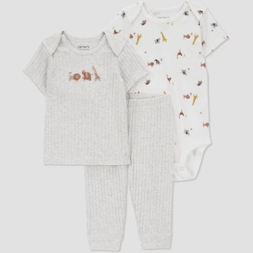 Carter's Just One You® Baby Boys' Safari Top & Bottom Set - Brown/Cream, Size: 3M