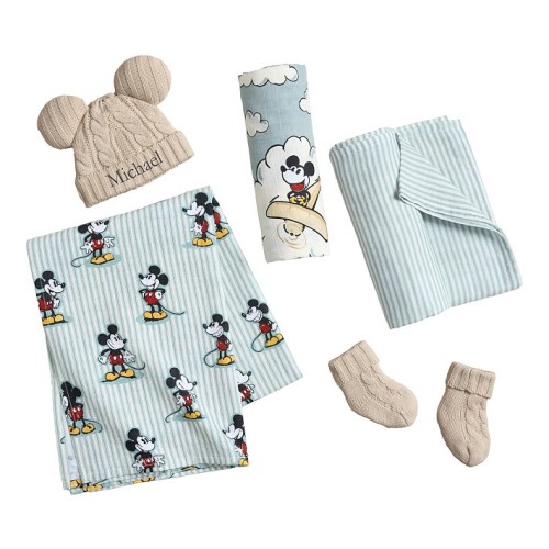 Disney Home x Sanderson Mickey Mouse Hat, Bootie & Swaddle Set