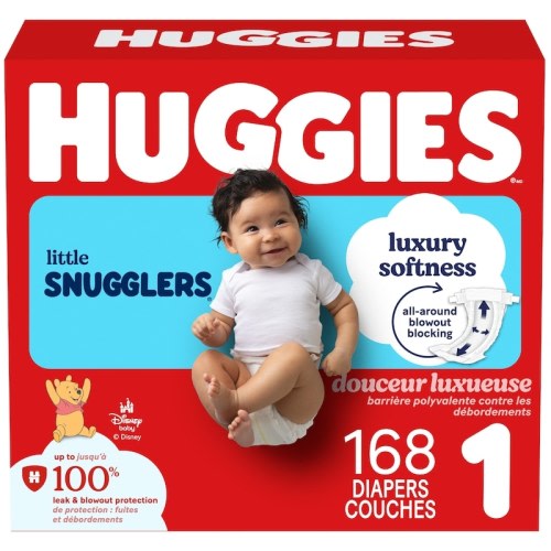 Little Snugglers Baby Diapers, Size 1 (8-14 lbs), 168 Ct