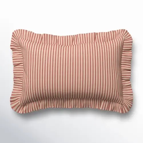 Ruffled Cotton Lumbar Throw Pillow