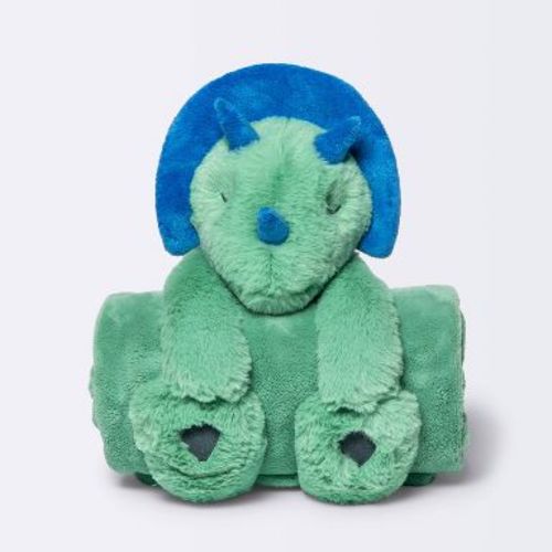 Plush Blanket with Soft Toy - Cloud Island™ Dinosaur: Green, 40" x 30", 2-Pack