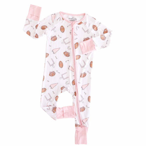 Tiny Touchdowns Convertible Zip Romper | Pink