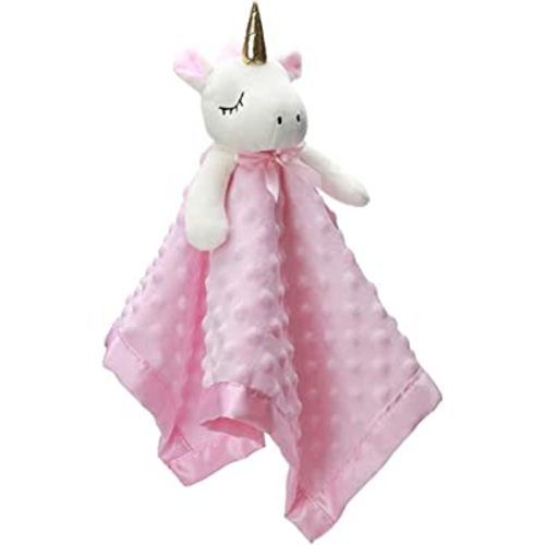 Pro Goleem Unicorn Loveys for Babies Soft Plush Pink Security Blanket for Girls Snuggle Toy Stuffed Animal Lovies for Babies Baby Girl Gifts for Newborn, Infant and Toddler, 16 Inch