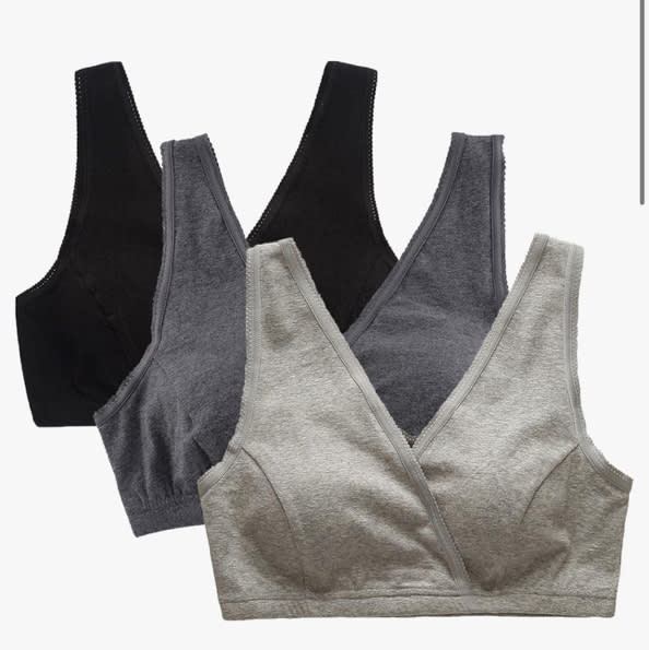 CAKYE 3 Pack Maternity Nursing Sleep Bra Breastfeeding Cotton Bralette