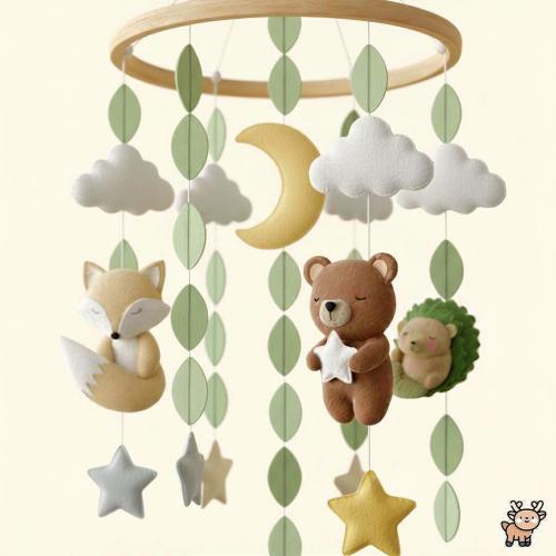 Felt Woodland Friends Baby Mobile | Forest Animal Crib Decor