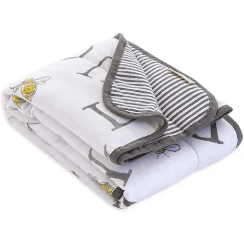 Burt's Bees Baby - Reversible Blanket, Nursery, Stroller & Tummy-Time Organic Jersey Cotton Quilted Infant & Toddler Bedding