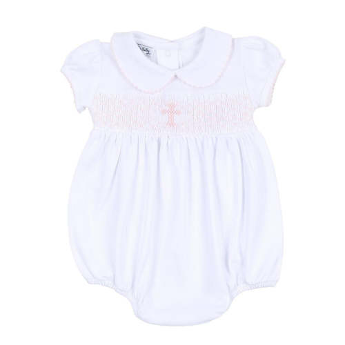 Blessed Smocked Collared S/S Girl Bubble