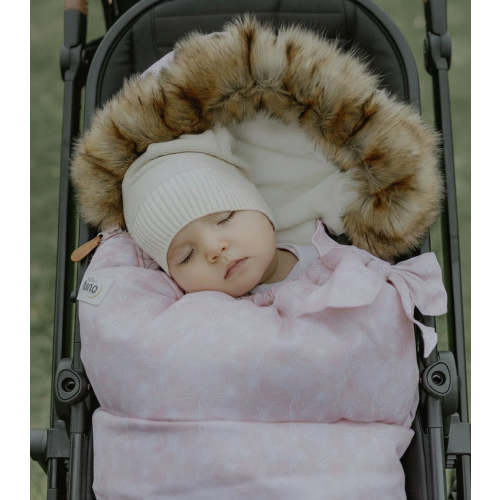 baby luno Nordic Footmuff Pram Liner - Pink Feather