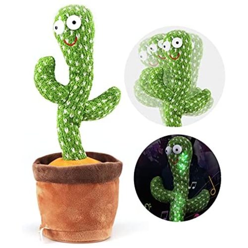 Dancing Cactus Toy,Talking Toy,Wriggle Singing Mimicking Cactus,Repeat What You Say,Sunny The Cactus Toy,Sing,Repeat,Dance,Recording,LED(120 Songs)