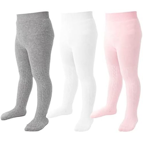 Baby Tights Toddler Girl Tights Seamless Cable Knit Leggings Soft Cotton Stockings Pantyhose 3/4/5 Pack