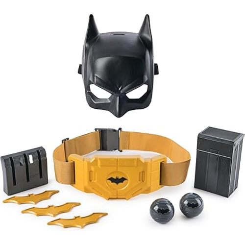 DC Comics Batman, Gear-Up Utility Belt, Batarangs and Smoke Pellets Halloween Costume for Kids Roleplay Toys for Boys and Girls Ages 4 and Up