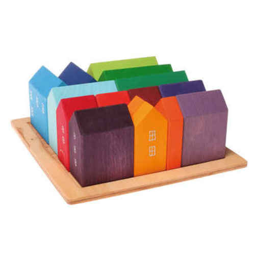 Grimm's Wooden Toys | Building Set Little City Houses