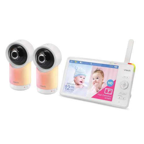 VTech Wi-Fi 1080p 2-Camera Baby Monitor, 360°-Pan-Tilt, Night-Light, RM7766-2HD
