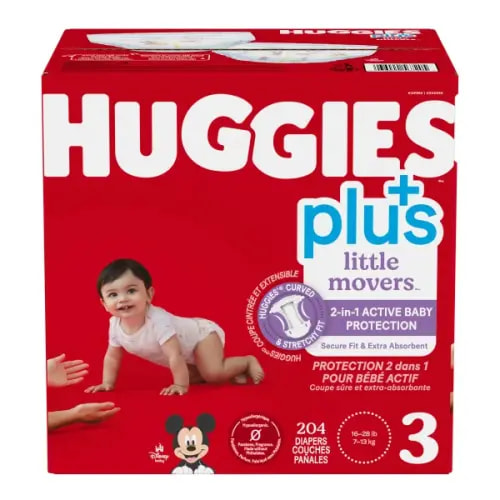 Huggies Little Movers Plus Diapers, Sizes 3 - 6