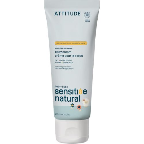 ATTITUDE Deep Moisturizing Body Cream, Plant and Mineral-Based Ingredients, Vegan and Cruelty-free Personal Care Products for Sensitive Skin, Unscented, 6.7 Fl Oz