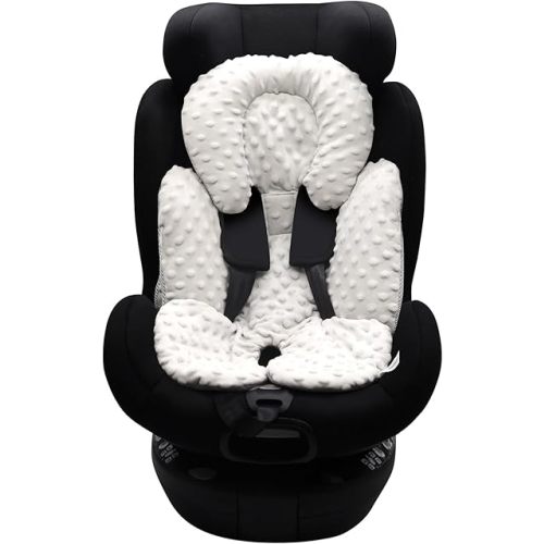 KAKIBLIN Infant Car Seat Insert, Baby Carseat Head & Body Support for Newborn, 2-in-1 Reversible Baby Car Seat Cushion, Soft Stroller Cushion Insert for Baby Car Seats, Bouncer, Strollers, Swing